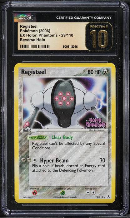 2006 POKEMON EX HOLON PHANTOMS REVERSE HOLO REGISTEEL #29 CGC 10 PRISTINE