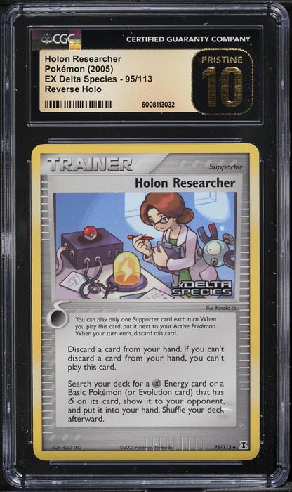 2005 POKEMON EX DELTA SPECIES REVERSE HOLO HOLON RESEARCHER #95 CGC 10 PRISTINE