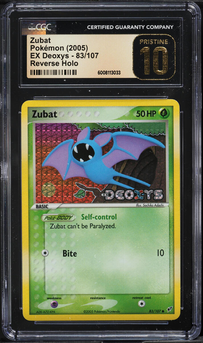 2005 POKEMON EX DEOXYS REVERSE HOLO ZUBAT #83 CGC 10 PRISTINE