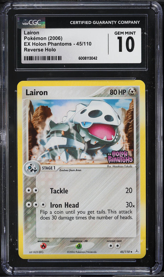 2006 POKEMON EX HOLON PHANTOMS REVERSE HOLO LAIRON #45 CGC 10 GEM MINT