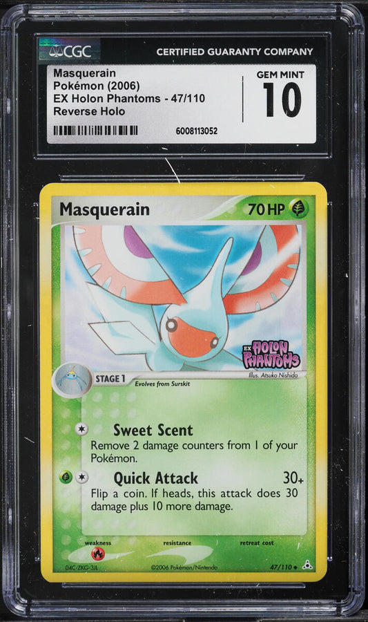 2006 POKEMON EX HOLON PHANTOMS REVERSE HOLO MASQUERAIN #47 CGC 10 GEM MINT