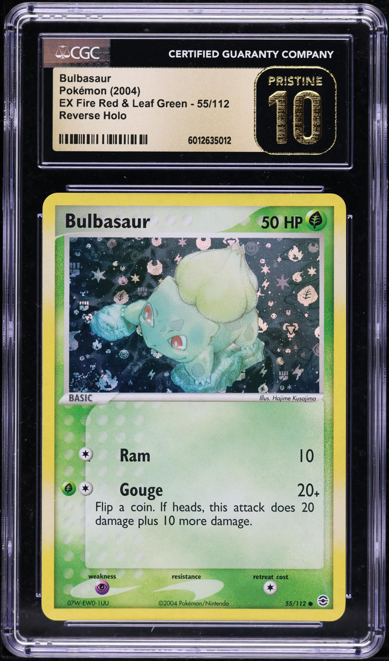 2004 POKEMON EX FIRE RED & LEAF GREEN REVERSE HOLO BULBASAUR #55 CGC 10 PRISTINE