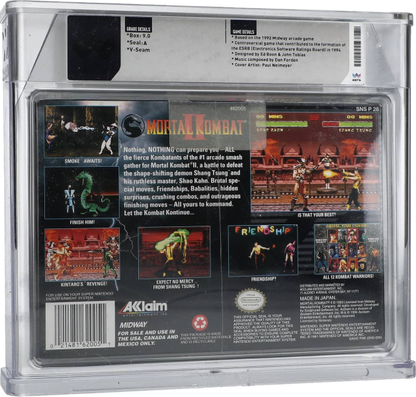 1994 MORTAL KOMBAT 2 SUPER NINTENDO SNES WATA 9.0 A SEALED