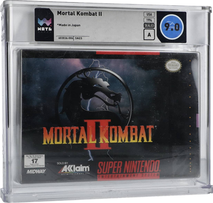 1994 MORTAL KOMBAT 2 SUPER NINTENDO SNES WATA 9.0 A SEALED