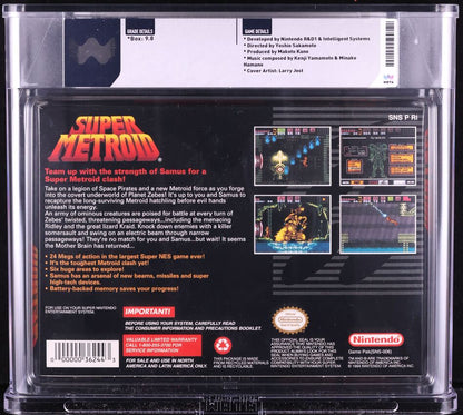 1994 SUPER METROID SUPER NINTENDO ENTERTAINMENT SYSTEM SNES WATA 9.8 *BOX ONLY*