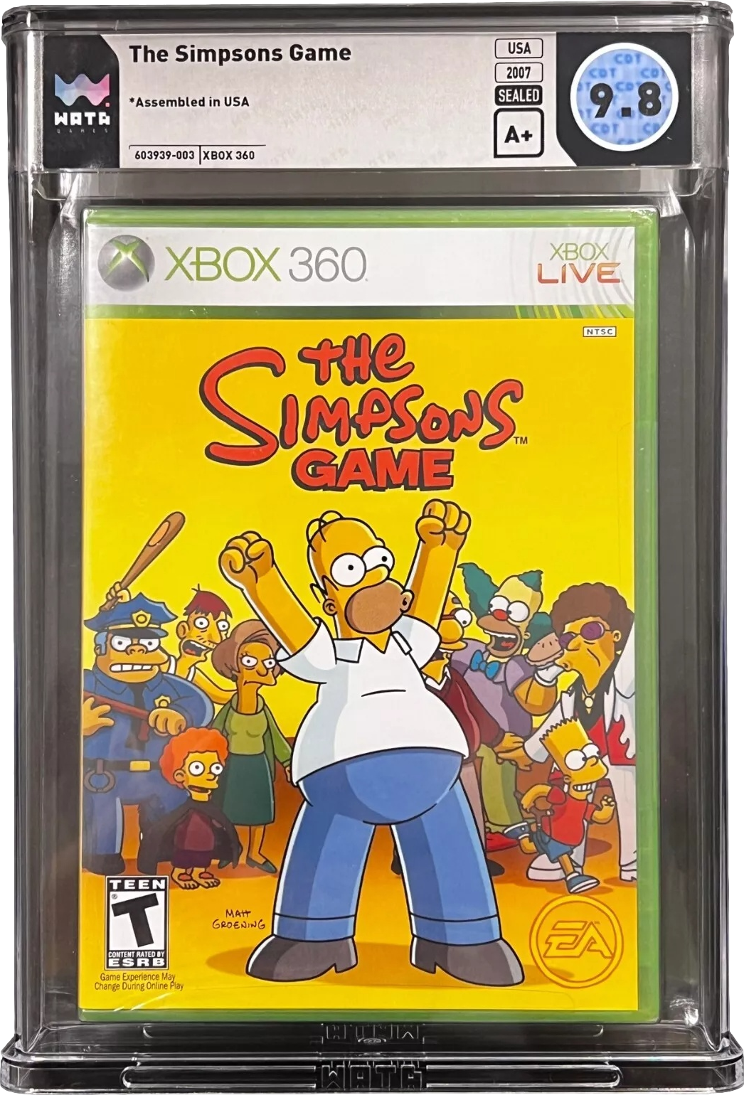 2007 THE SIMPSONS GAME XBOX 360 WATA 9.8 A+ SEALED