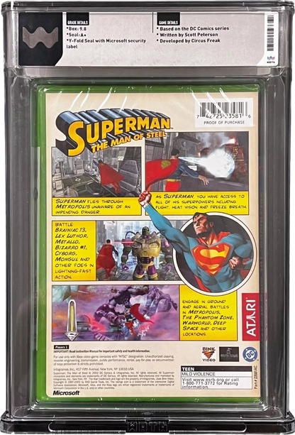 2002 SUPERMAN THE MAN OF STEEL XBOX WATA 9.8 A+ SEALED