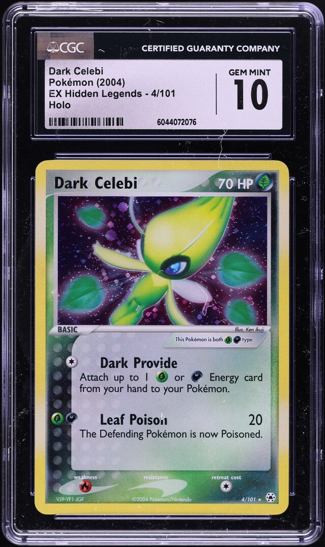 2004 POKEMON EX HIDDEN LEGENDS HOLO DARK CELEBI #4 CGC 10 GEM MINT