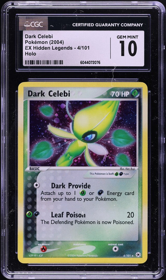 2004 POKEMON EX HIDDEN LEGENDS HOLO DARK CELEBI #4 CGC 10 GEM MINT