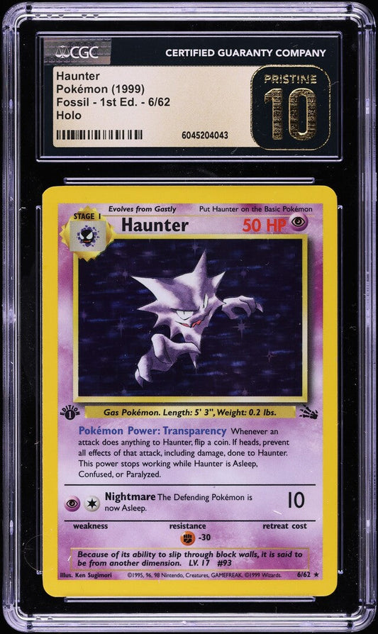 1999 POKEMON FOSSIL 1ST EDITION HOLO HAUNTER #6 CGC 10 PRISTINE