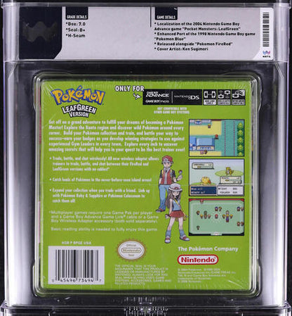 2004 POKEMON LEAF GREEN VERSION PLAYER'S CHOICE NINTENDO GAME BOY ADVANCE GBA WATA 7.0 B+ SEALED