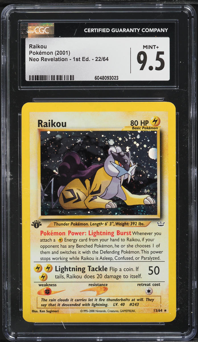 2001 POKEMON NEO REVELATION 1ST EDITION HOLO RAIKOU #13 CGC 9.5