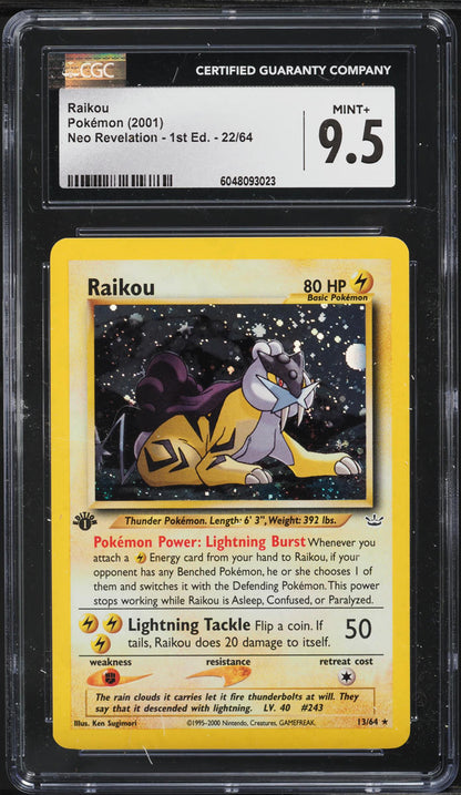 2001 POKEMON NEO REVELATION 1ST EDITION HOLO RAIKOU #13 CGC 9.5