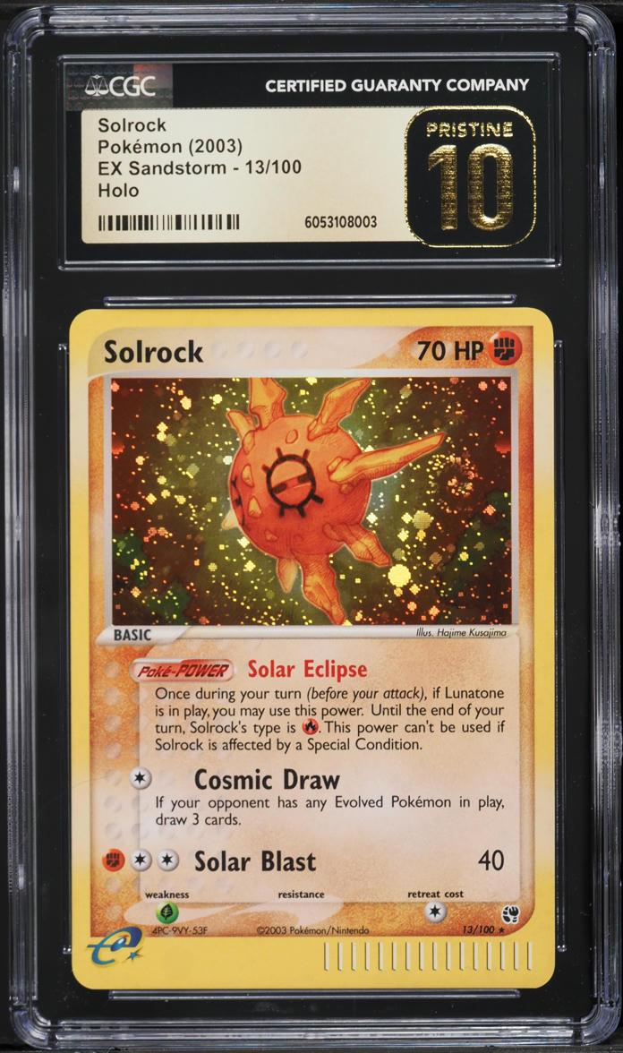 2003 POKEMON EX SANDSTORM HOLO SOLROCK #13 CGC 10 PRISTINE
