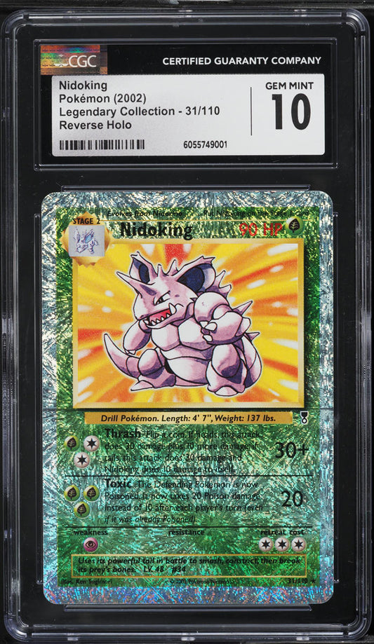 2002 POKEMON LEGENDARY COLLECTION REVERSE HOLO NIDOKING #31 CGC 10 GEM MINT
