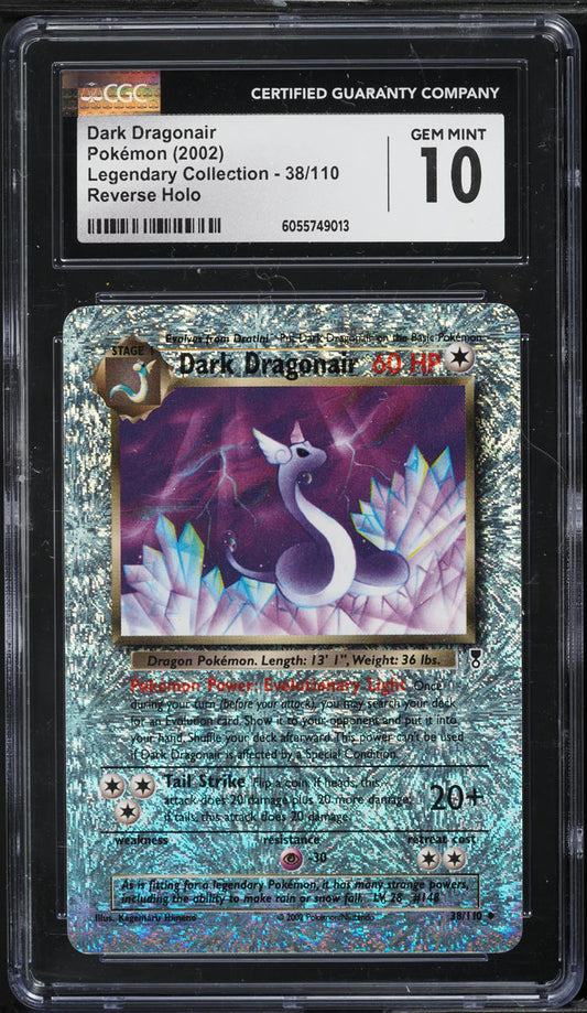 2002 POKEMON LEGENDARY COLLECTION REVERSE HOLO DARK DRAGONAIR #38 CGC 10 GEM