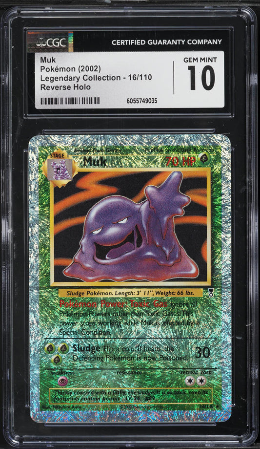 2002 POKEMON LEGENDARY COLLECTION REVERSE HOLO MUK #16 CGC 10 GEM MINT