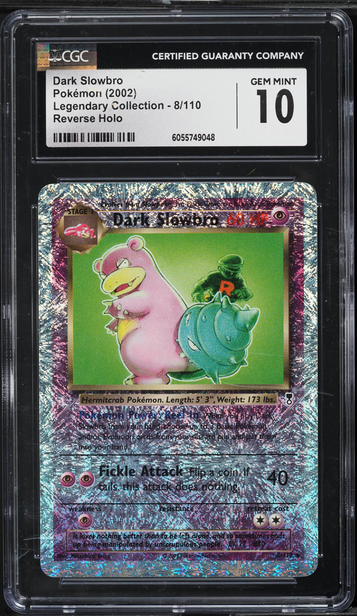 2002 POKEMON LEGENDARY COLLECTION REVERSE HOLO DARK SLOWBRO #8 CGC 10 GEM MINT
