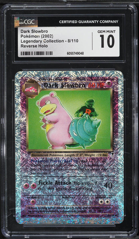 2002 POKEMON LEGENDARY COLLECTION REVERSE HOLO DARK SLOWBRO #8 CGC 10 GEM MINT