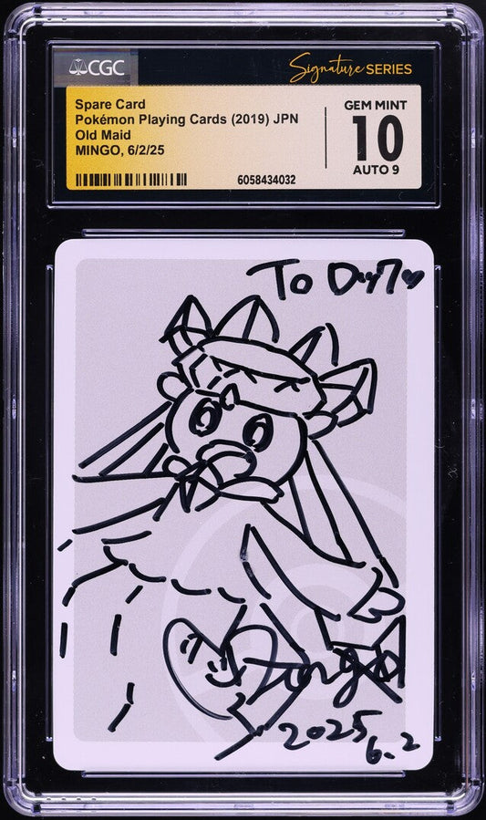 2019 POKEMON JAPANESE PLAYING CARDS OLD MAID SPARE CARD MINGO AUTO 9 CGC 10