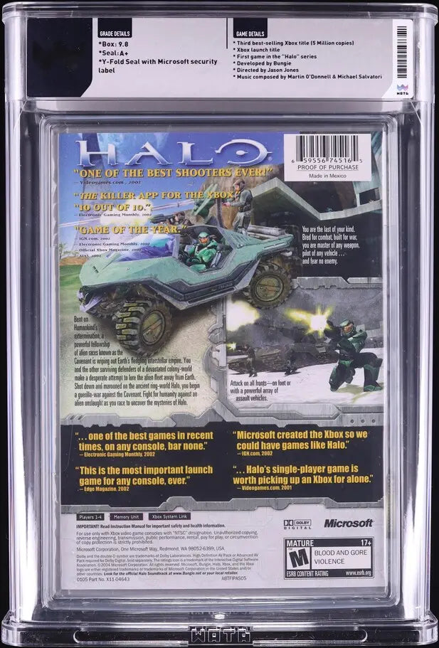 2001 HALO: COMBAT EVOLVED PLATINUM HITS XBOX WATA 9.8 A+ SEALED