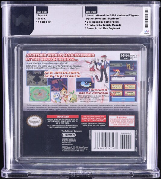 2009 POKEMON PLATINUM VERSION NINTENDO DS WATA 9.6 A SEALED