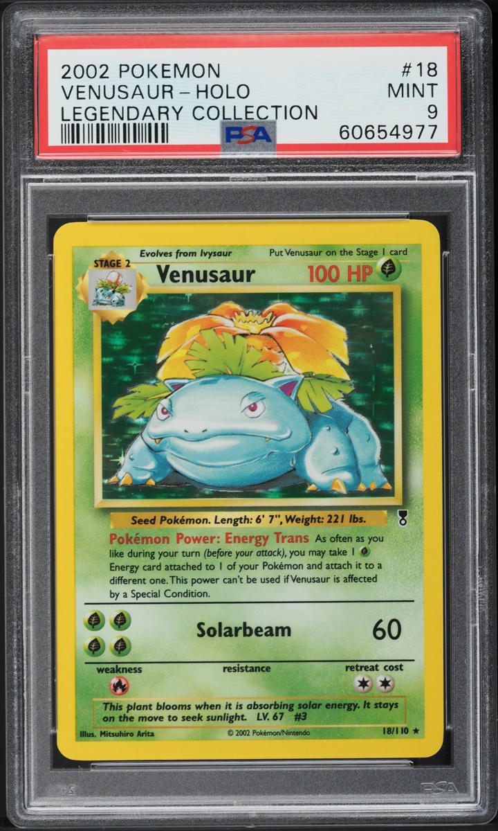 2002 POKEMON LEGENDARY COLLECTION HOLO VENUSAUR #18 PSA 9 MINT