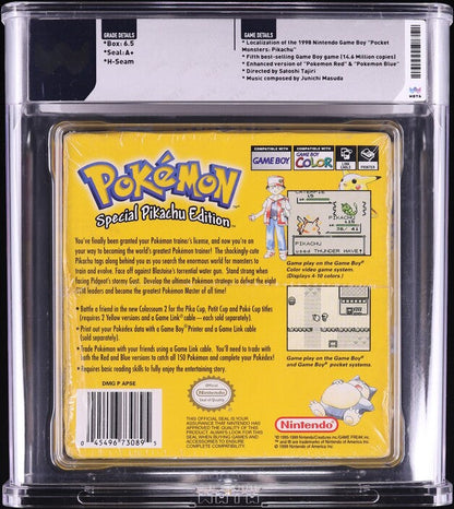 1999 POKEMON YELLOW VERSION BLACK ESRB NINTENDO GAME BOY GB WATA 6.5 A+ SEALED