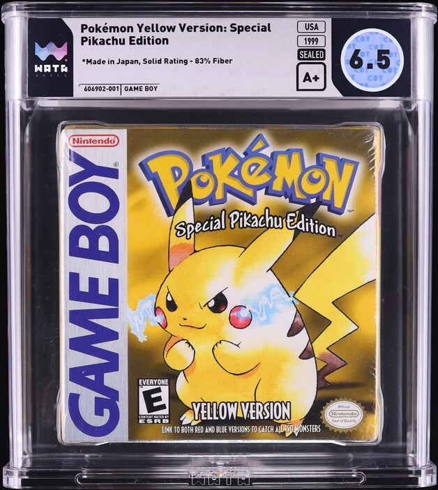 1999 POKEMON YELLOW VERSION BLACK ESRB NINTENDO GAME BOY GB WATA 6.5 A+ SEALED