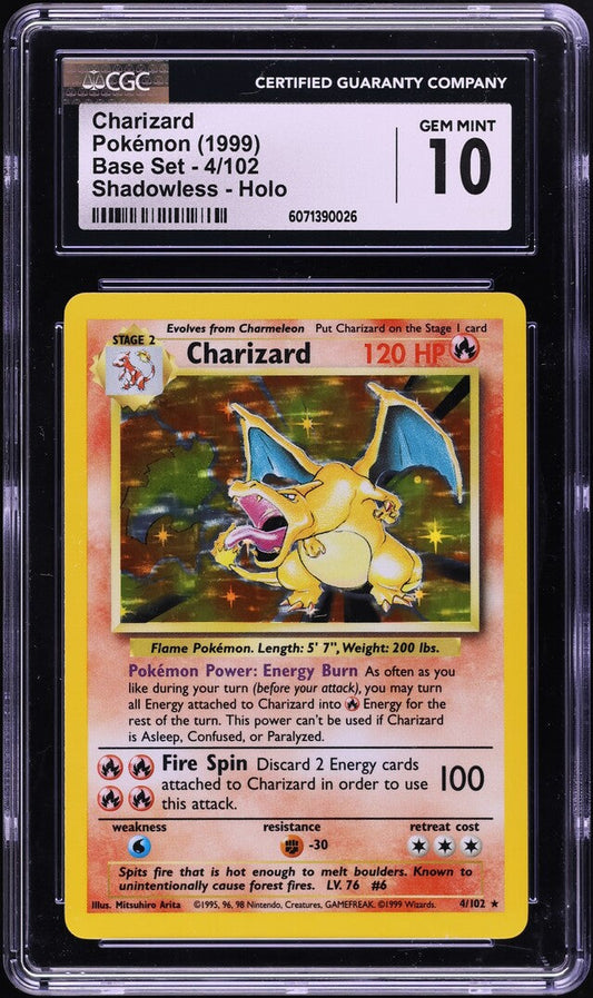 1999 POKEMON BASE SET HOLO CHARIZARD #4 CGC 10 *MISLABELLED*