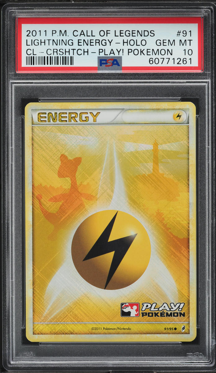 2011 POKEMON CALL OF LEGENDS PLAY! CROSSHATCH HOLO LIGHTNING ENERGY #91 PSA 10