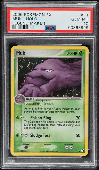 2006 POKEMON EX LEGEND MAKER HOLO MUK #11 PSA 10 GEM MINT