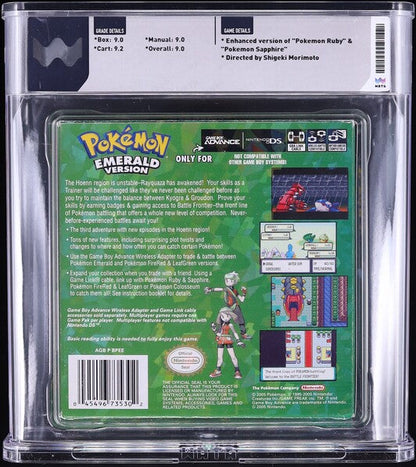 2005 POKEMON EMERALD VERSION NINTENDO GAME BOY ADVANCE WATA 9.0 CIB