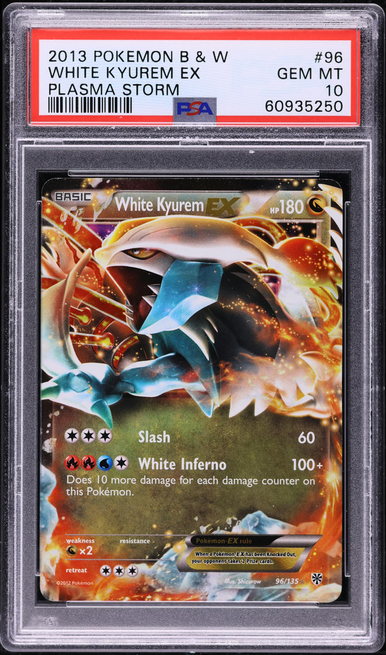 2013 POKEMON BLACK & WHITE PLASMA STORM WHITE KYUREM EX #96 PSA 10 GEM MINT