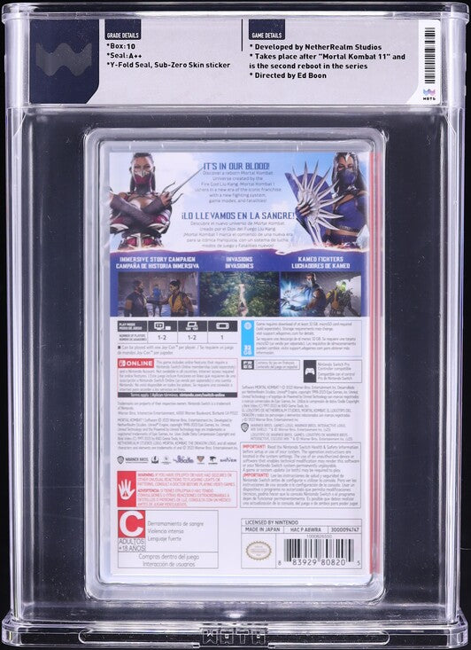 2023 MORTAL KOMBAT 1 NINTENDO SWITCH WATA 10 A++ SEALED