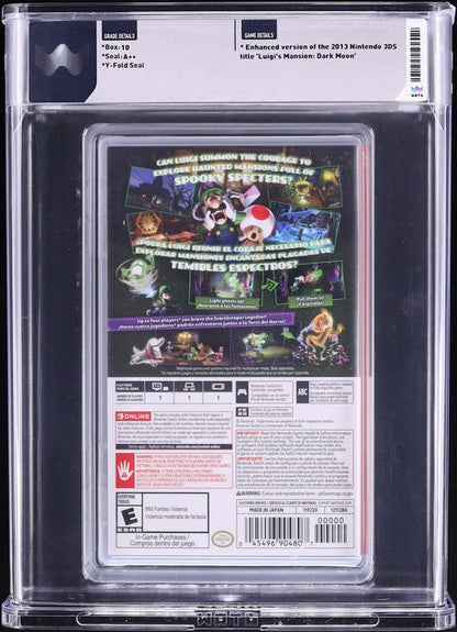 2024 LUIGI'S MANSION 2 HD NINTENDO SWITCH WATA 10 A++ SEALED