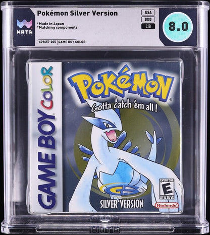 2000 POKEMON SILVER VERSION NINTENDO GAME BOY COLOR GBC WATA 8.0 CIB