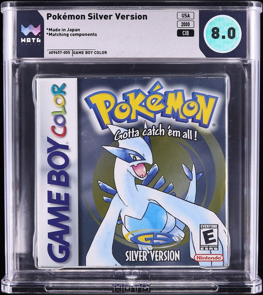 2000 POKEMON SILVER VERSION NINTENDO GAME BOY COLOR GBC WATA 8.0 CIB