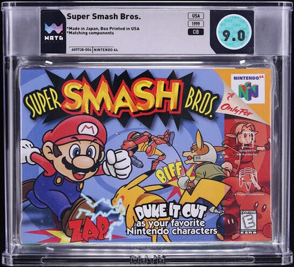 1999 SUPER SMASH BROS. NINTENDO 64 N64 WATA 9.0 CIB