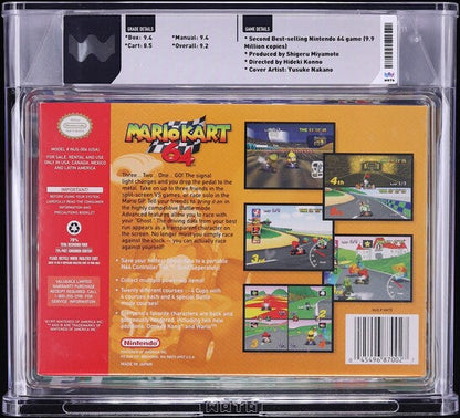 1996 MARIO KART 64 NINTENDO 64 N64 WATA 9.2 CIB