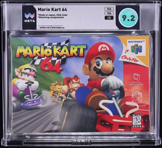 1996 MARIO KART 64 NINTENDO 64 N64 WATA 9.2 CIB