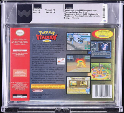 2000 POKEMON STADIUM 2 NINTENDO 64 N64 WATA 9.6 CIB