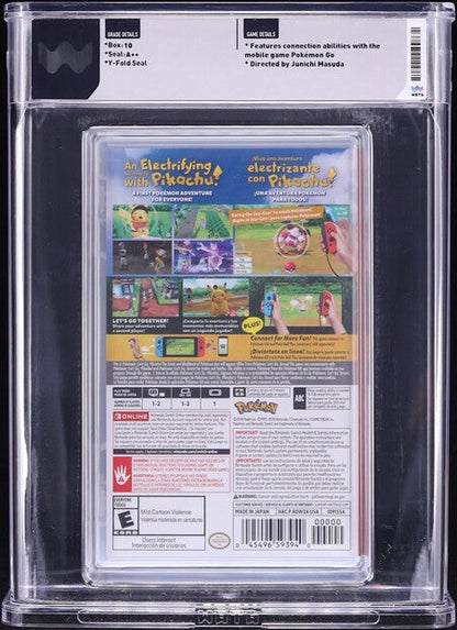 2018 POKEMON: LET'S GO PIKACHU! NINTENDO SWITCH WATA 10 A++ SEALED