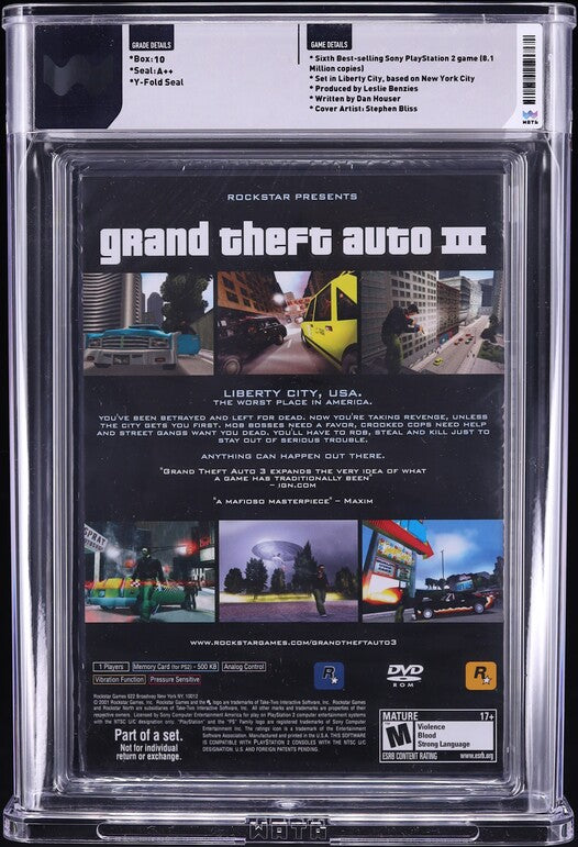 2001 GRAND THEFT AUTO GTA III 3 PLAYSTATION 2 PS2 WATA 10 A++ SEALED