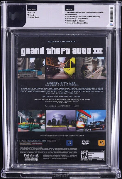 2001 GRAND THEFT AUTO GTA III 3 PLAYSTATION 2 PS2 WATA 10 A++ SEALED