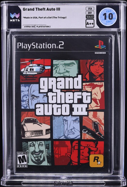 2001 GRAND THEFT AUTO GTA III 3 PLAYSTATION 2 PS2 WATA 10 A++ SEALED