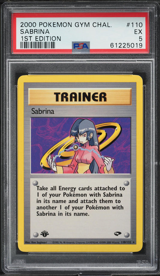 2000 POKEMON GYM CHALLENGE 1ST EDITION SABRINA #110 PSA 5 EX