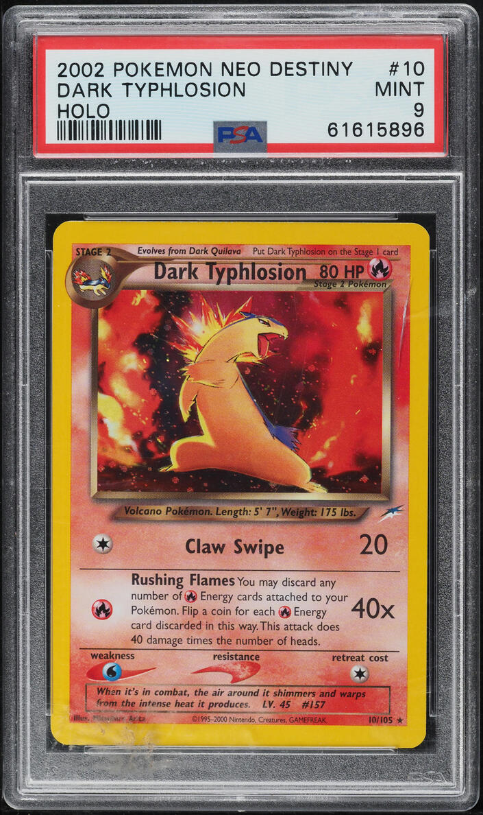 2002 POKEMON NEO DESTINY HOLO DARK TYPHLOSION #10 PSA 9 MINT