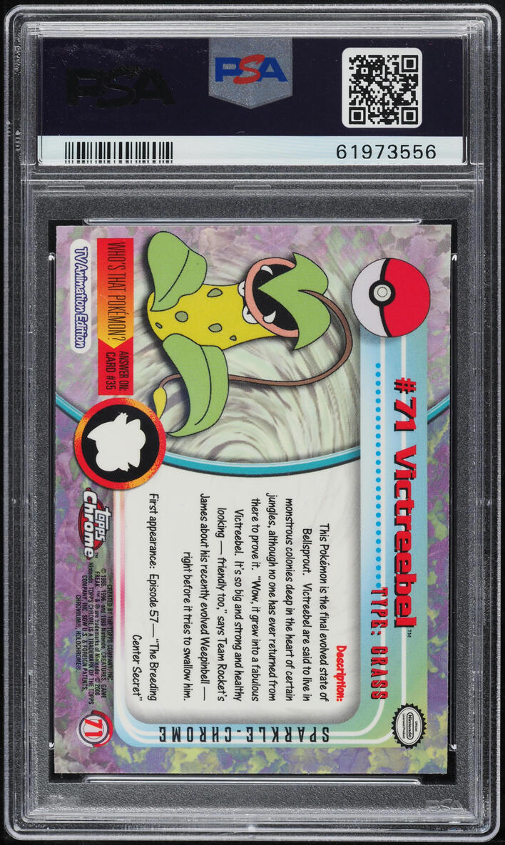 2000 TOPPS CHROME POKEMON SERIES 1 SPARKLE VICTREEBEL #71 PSA 10 GEM MINT