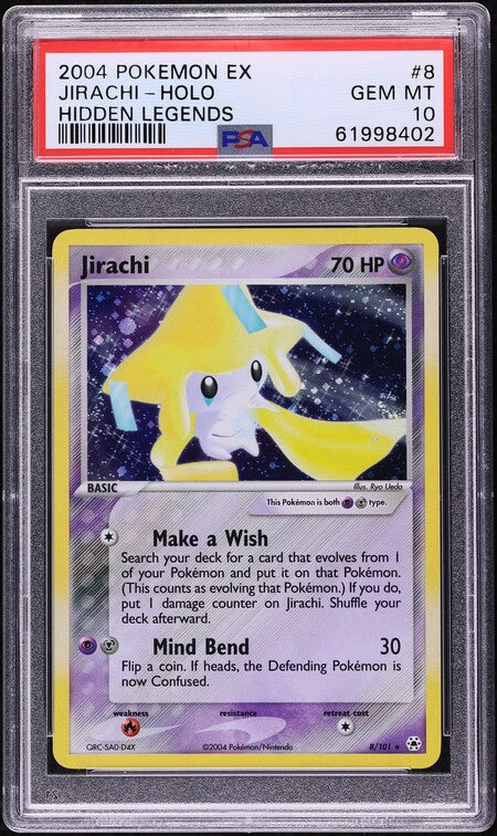 2004 POKEMON EX HIDDEN LEGENDS HOLO JIRACHI #8 PSA 10 GEM MINT